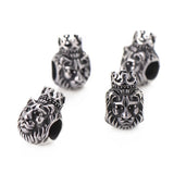 4pcs Stainless Steel Lion Head Beads Charms for Men Bracelet DIY Vintage Jewelry