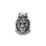 4pcs Stainless Steel Lion Head Beads Charms for Men Bracelet DIY Vintage Jewelry