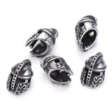 4pcs Stainless Steel Helmet Beads DIY Men's Bracelet Spacer Charms