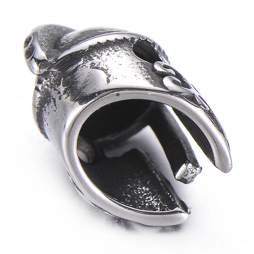 4pcs Stainless Steel Helmet Beads DIY Men's Bracelet Spacer Charms