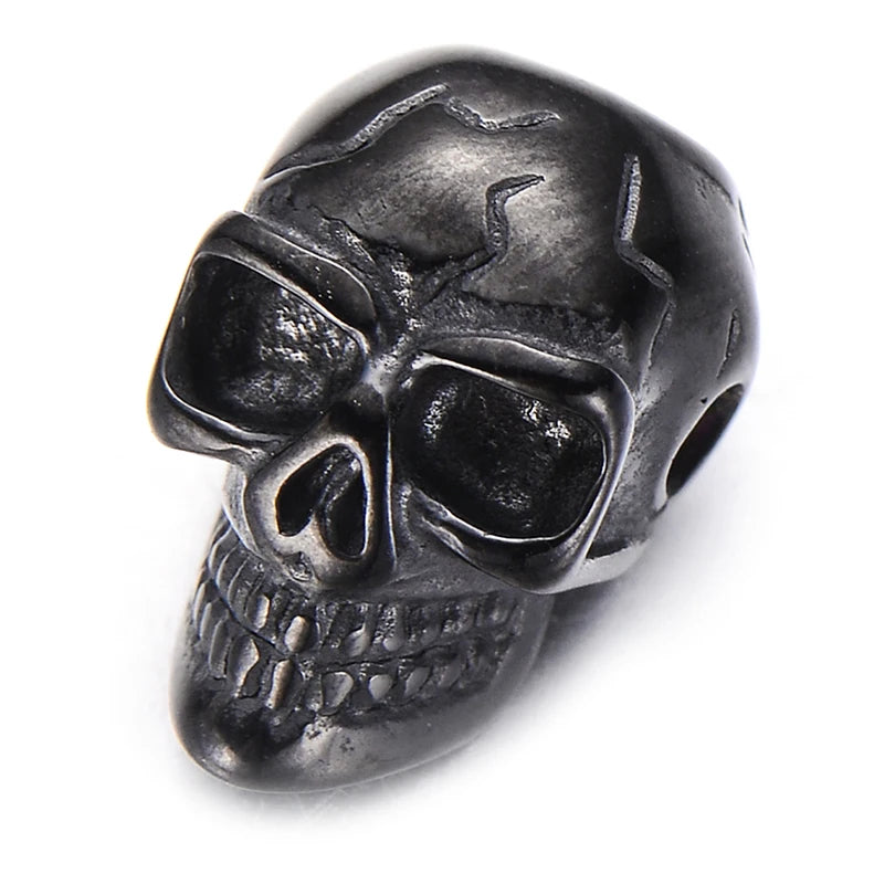 4pcs Stainless Steel Skull Beads DIY Punk Skeleton Vintage Men Bracelet Jewelry