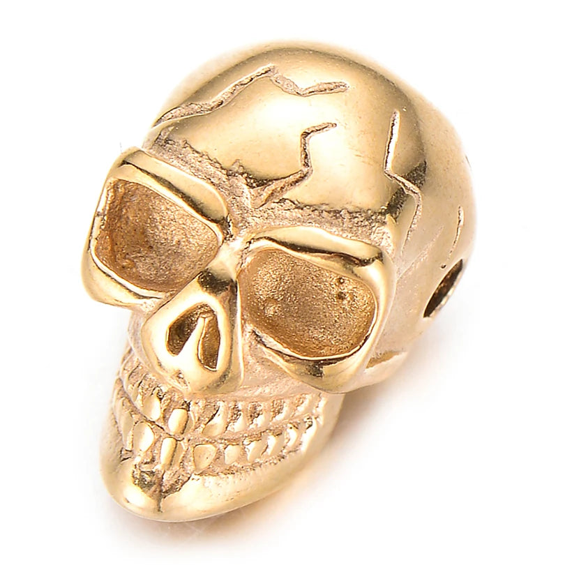 4pcs Stainless Steel Skull Beads DIY Punk Skeleton Vintage Men Bracelet Jewelry