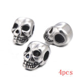 4pcs/set Vintage Stainless Steel Skull Beads DIY Charms for Men Bracelet