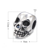 4pcs/set Vintage Stainless Steel Skull Beads DIY Charms for Men Bracelet