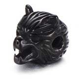 4pcs Stainless Steel Wolf Beads Charms for Men Bracelet DIY Jewelry Making