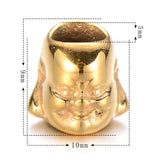 4pcs Buddha Head Big Hole Stainless Steel Beads for Men Bracelet DIY