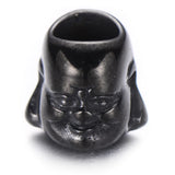4pcs Buddha Head Big Hole Stainless Steel Beads for Men Bracelet DIY
