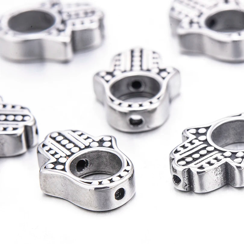 4pcs Hamsa Hand Charms Beads for Bracelet Making