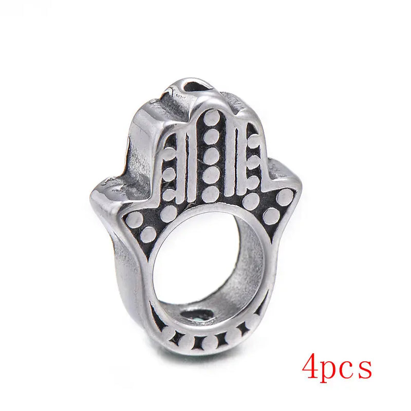 4pcs Hamsa Hand Charms Beads for Bracelet Making
