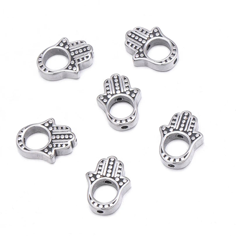 4pcs Hamsa Hand Charms Beads for Bracelet Making