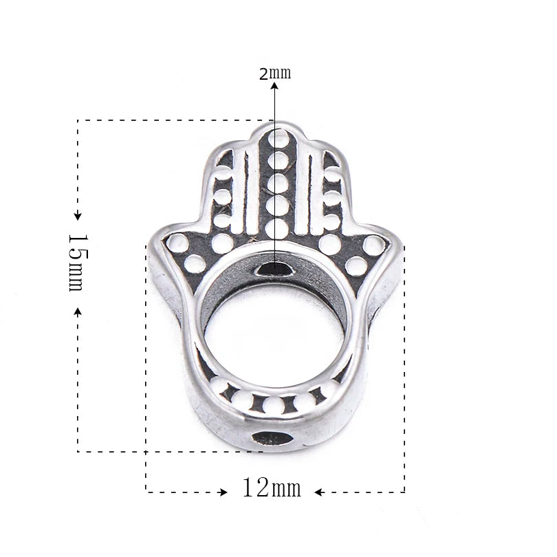 4pcs Hamsa Hand Charms Beads for Bracelet Making