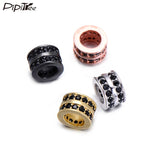 5pcs Zircon Circle Beads Big Hole DIY Spacer Beads Charms