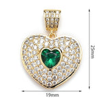 Double Heart Necklace Charms Cubic Zirconia Pendant