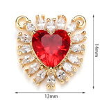 Double Heart Necklace Charms Cubic Zirconia Pendant