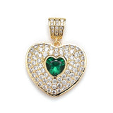 Double Heart Necklace Charms Cubic Zirconia Pendant