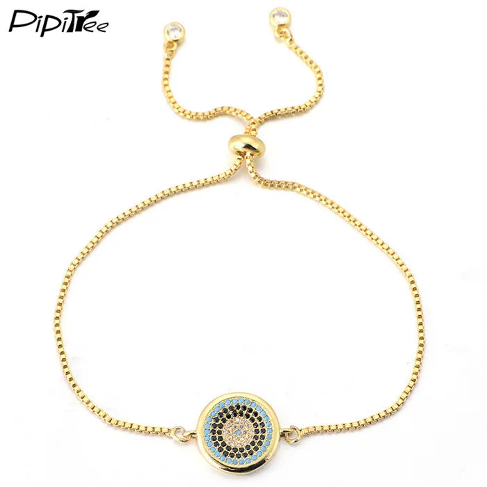 Evil Eye Charm Bracelet for Women Men Adjustable Chain Bracelets