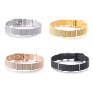 Personalized Stainless Steel CZ Zircon Letter Bracelet
