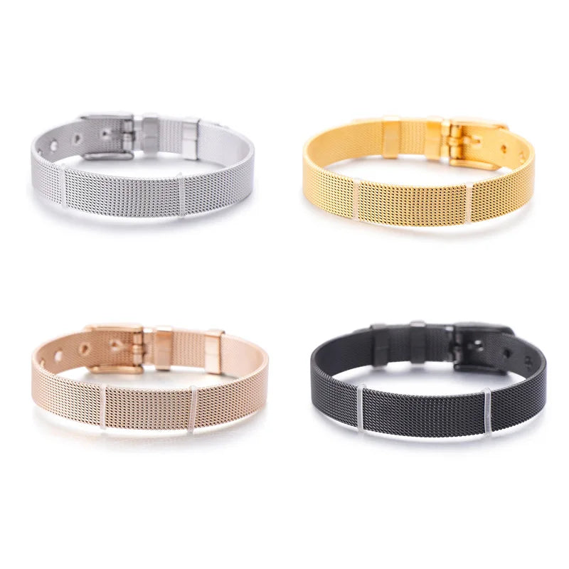Personalized Stainless Steel CZ Zircon Letter Bracelet