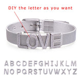 Personalized Stainless Steel CZ Zircon Letter Bracelet
