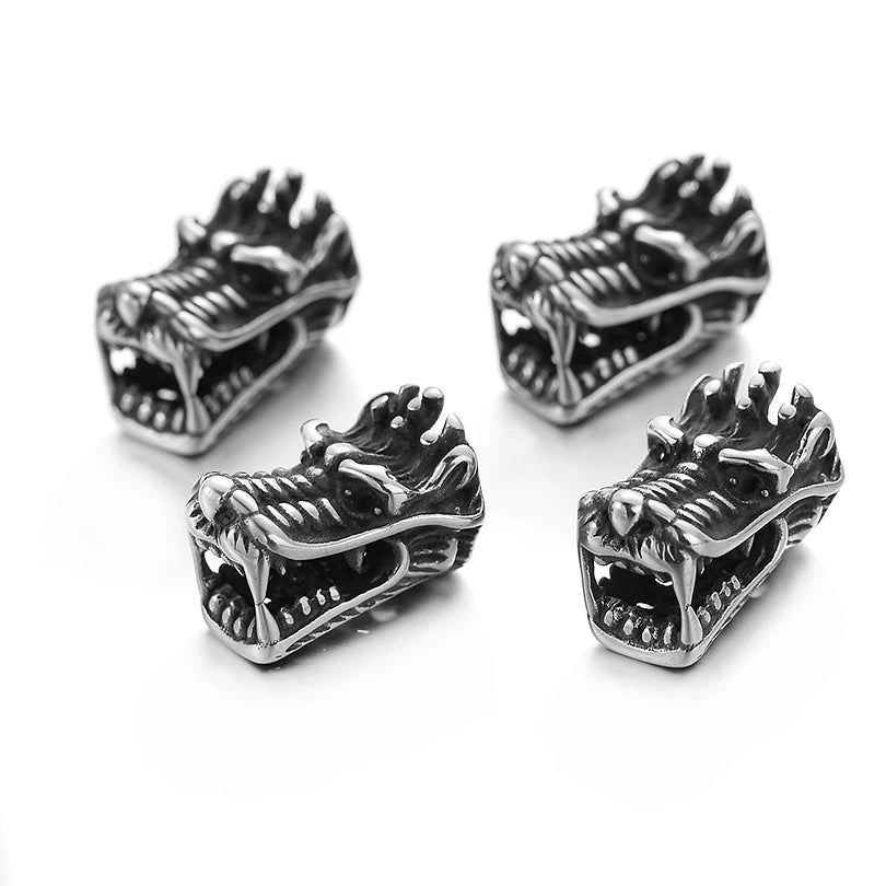 Vintage Stainless Steel Elephant Dragon Charms for Men Bracelet