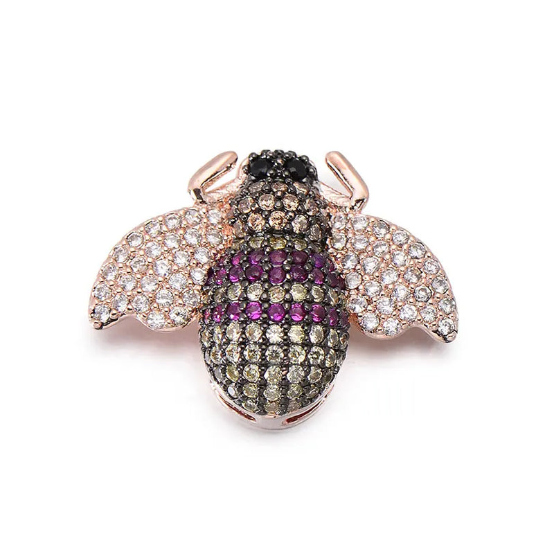 Delicate CZ Insect Moth Charms Beads for Jewelry Making DIY Bracelet 15x25mm