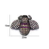 Delicate CZ Insect Moth Charms Beads for Jewelry Making DIY Bracelet 15x25mm