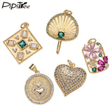 Flower Rainbow CZ Pendant for Jewelry Making Personal Necklace