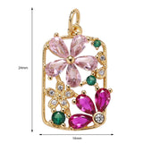 Flower Rainbow CZ Pendant for Jewelry Making Personal Necklace