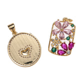 Flower Rainbow CZ Pendant for Jewelry Making Personal Necklace