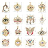 Multicolor CZ Pendant Copper Hamsa Hand Evil Eye Charms