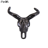5pcs Cattle Head Skull Beads CZ Charms for Men Bracelet DIY Copper Nickle