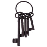 Pirate Chest Keys Set, Key Ring Antique Style, Rustic Cast Iron Skeleton Key