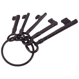 Pirate Chest Keys Set, Key Ring Antique Style, Rustic Cast Iron Skeleton Key