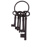Pirate Chest Keys Set, Key Ring Antique Style, Rustic Cast Iron Skeleton Key
