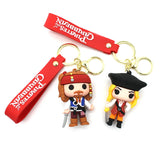 Pirates of the Caribbean Figure Key Chain Silicone Handbag Pendant Keychain