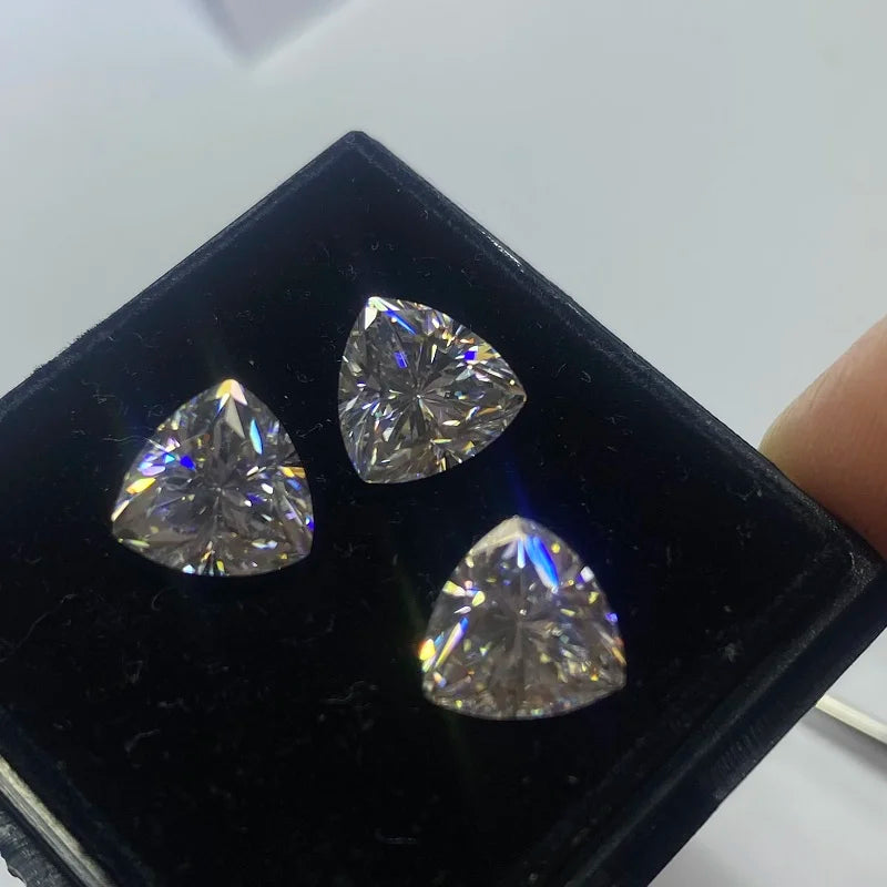 3.0ct D VVS1 Trillion Cut Moissanite Loose Diamond Stone
