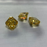 Fancy Vivid Yellow Crushed Ice CZ Square Loose Gemstone