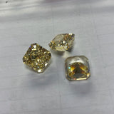 Fancy Vivid Yellow Crushed Ice CZ Square Loose Gemstone