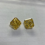 Fancy Vivid Yellow Crushed Ice CZ Square Loose Gemstone