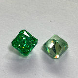 Paraiba Green CZ Stone Crushed Ice Square Gemstone for Jewelry Making