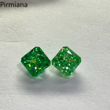 Paraiba Green CZ Stone Crushed Ice Square Gemstone for Jewelry Making