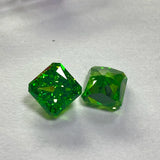 Paraiba Green CZ Stone Crushed Ice Square Gemstone for Jewelry Making