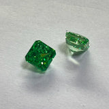 Paraiba Green CZ Stone Crushed Ice Square Gemstone for Jewelry Making