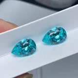 Paraiba Lab Grown Sapphire Pear Shape Gemstone for Jewelry