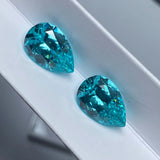 Paraiba Lab Grown Sapphire Pear Shape Gemstone for Jewelry