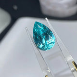 Paraiba Lab Grown Sapphire Pear Shape Gemstone for Jewelry