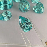 Paraiba Lab Grown Sapphire Pear Shape Gemstone for Jewelry