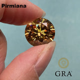 Dark Champagne Round VVS1 Moissanite Stone for Jewery
