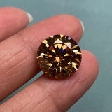 Dark Champagne Round VVS1 Moissanite Stone for Jewery