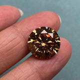 Dark Champagne Round VVS1 Moissanite Stone for Jewery